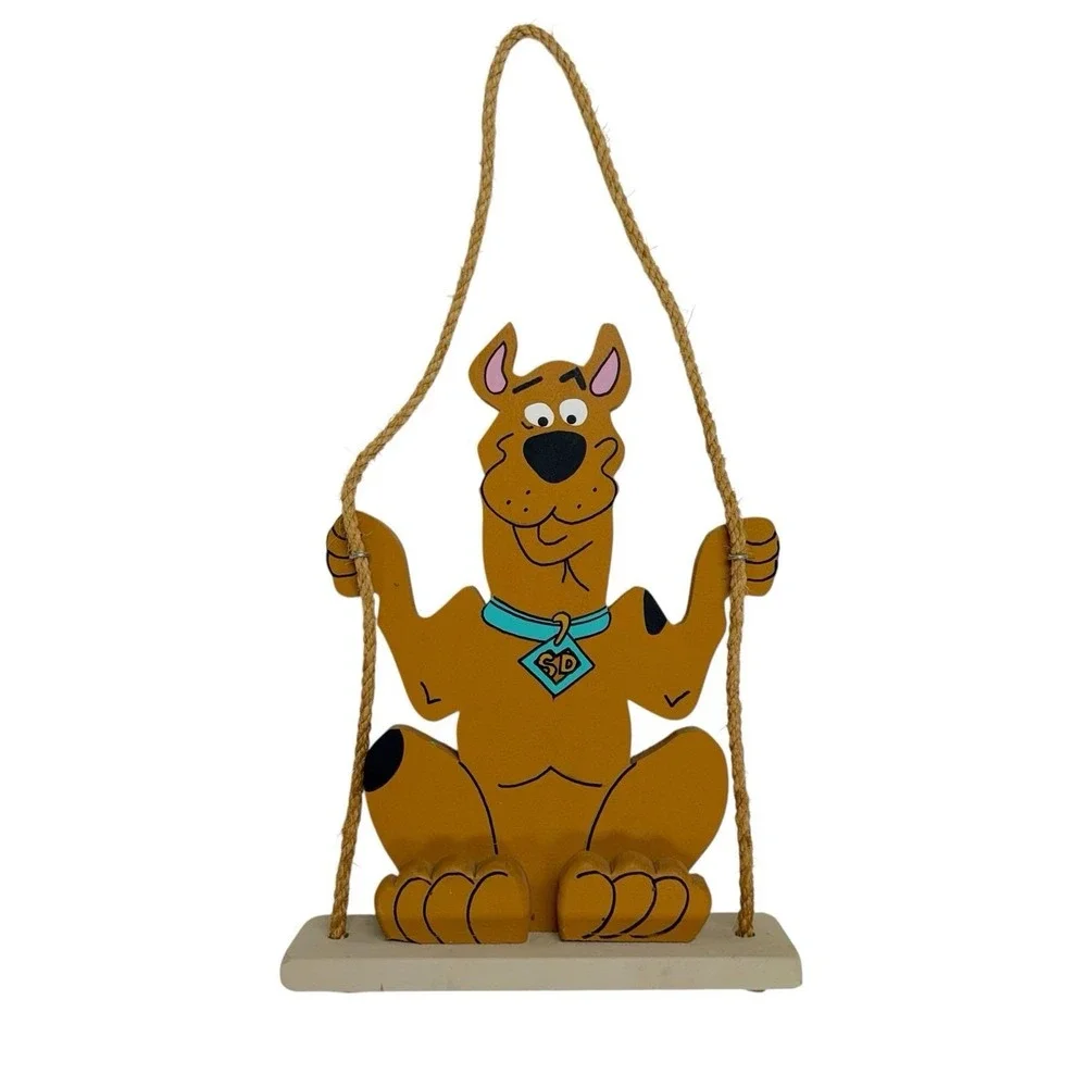 Vtg Scooby Doo On Swing Wood Hanging 15.25